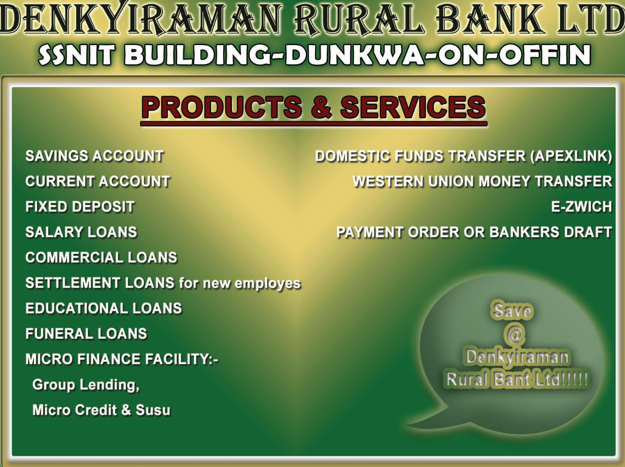 Denkyiraman Rural Bank | Branch | Head Office - APIE BUSINESS