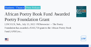 African Poetry Book Fund Awarded Poetry Foundation Grant